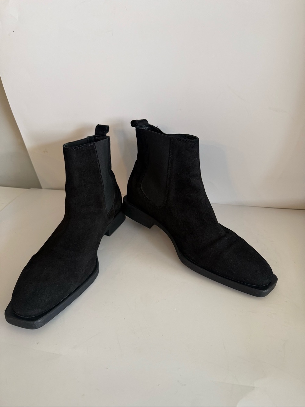Black Suede Chelsea Ankle Boots - men